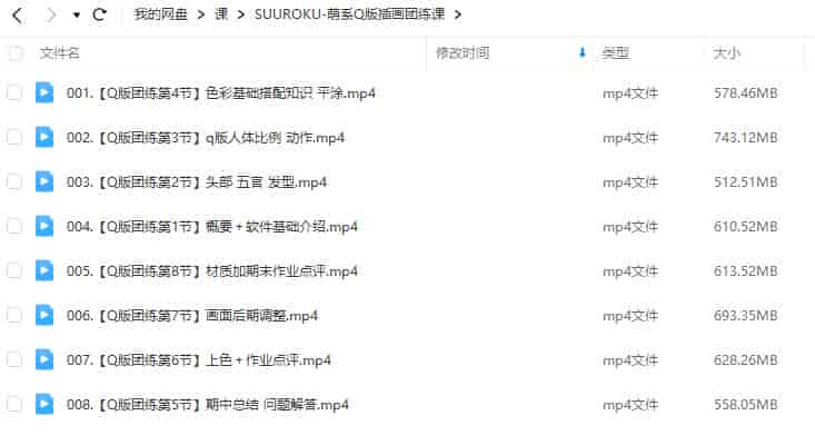 SUUROKU萌系Q版插画团练课2022年【画质不错只有视频】