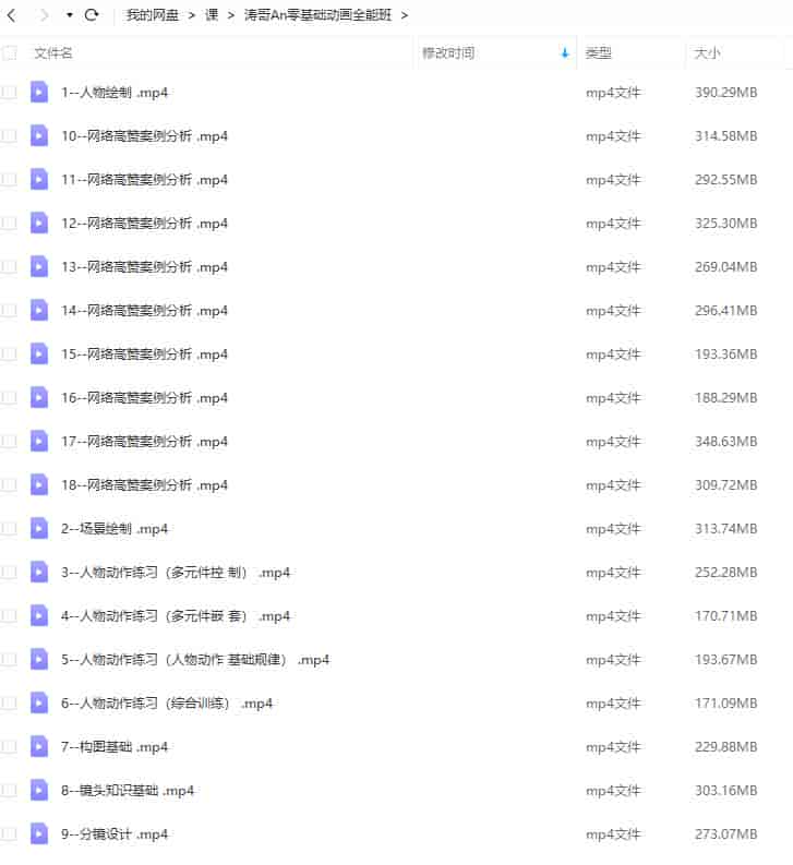 涛哥An零基础动画全能班2022【画质高清只有视频】