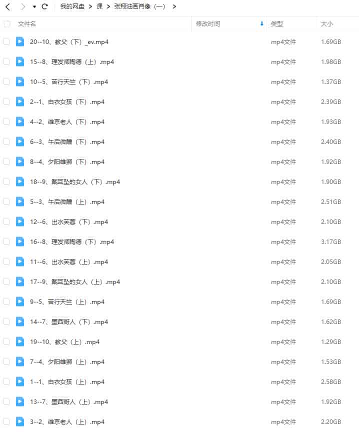 张翔油画肖像第1期2021【画质高清只有视频】