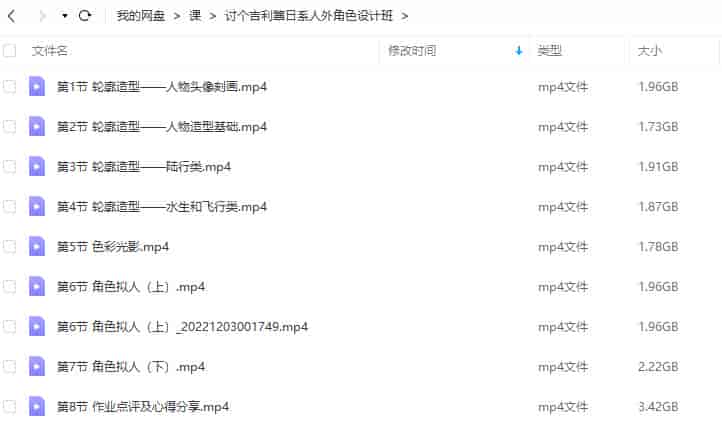 讨个吉利簟日系人外角色设计班2022【画质高清只有视频】