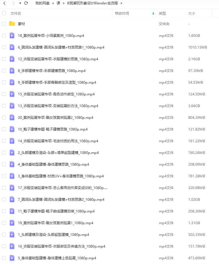 【缺】涅槃创设B班潮玩形象设计Blender全流程2023年【画质高清有部分素材】