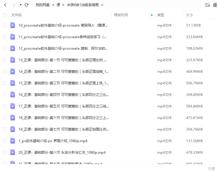 米奈6合1治愈系ipad插画课2022年【画质高清只有视频】