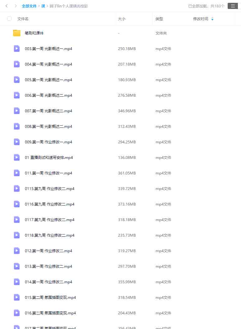 圆子lin个人课拂光绘影2024年1月结课【画质高清有大部分课件】