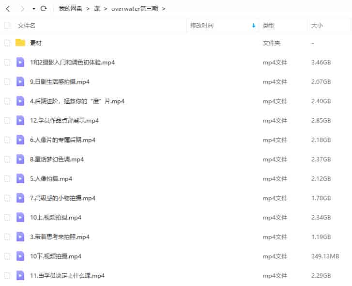 overwater摄影班第三期2021【画质一般有素材】