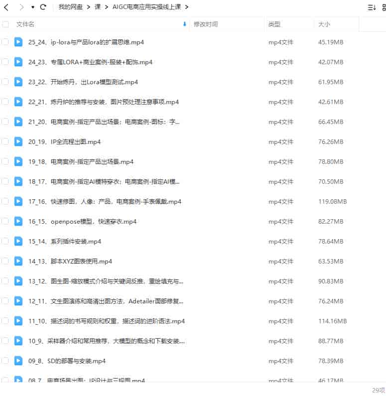 AIGC电商应用实操课【画质不错只有视频】