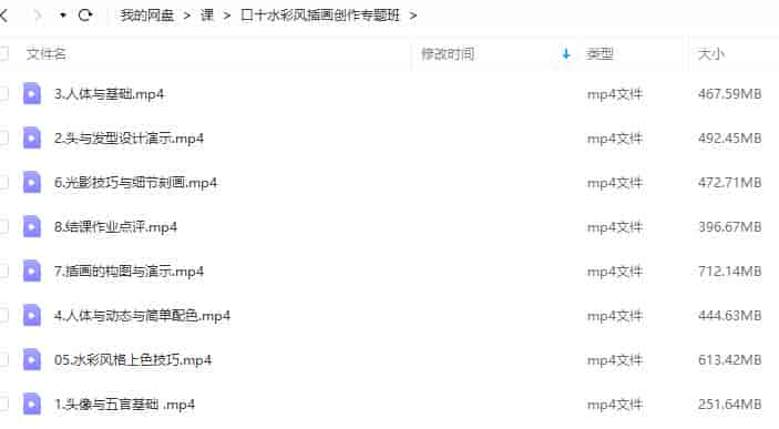 木缘口十水彩风插画创作专题班2022【画质不错只有视频】