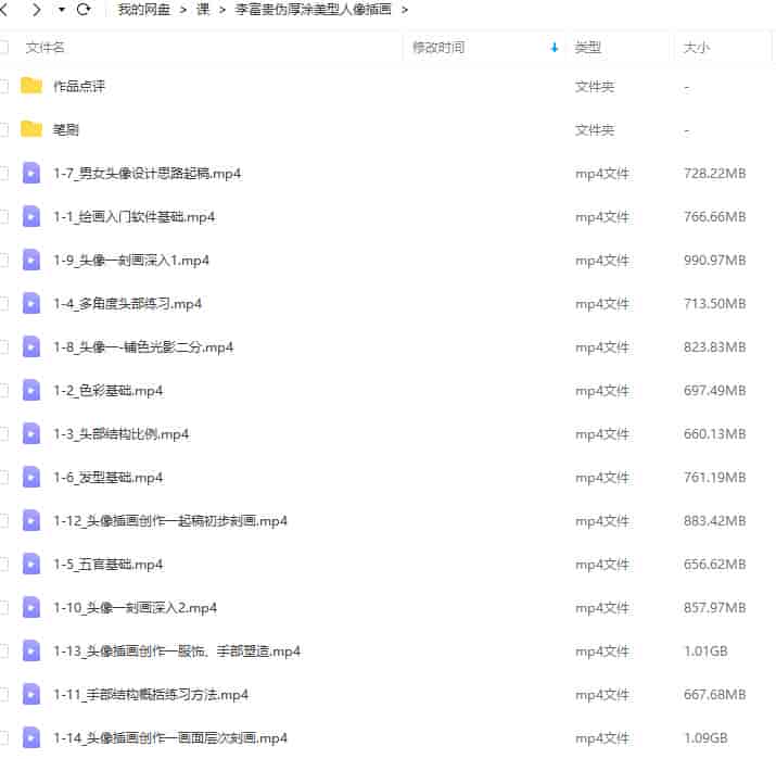 李富贵伪厚涂美型人像插画特训班第1季2023年【画质不错有笔刷】
