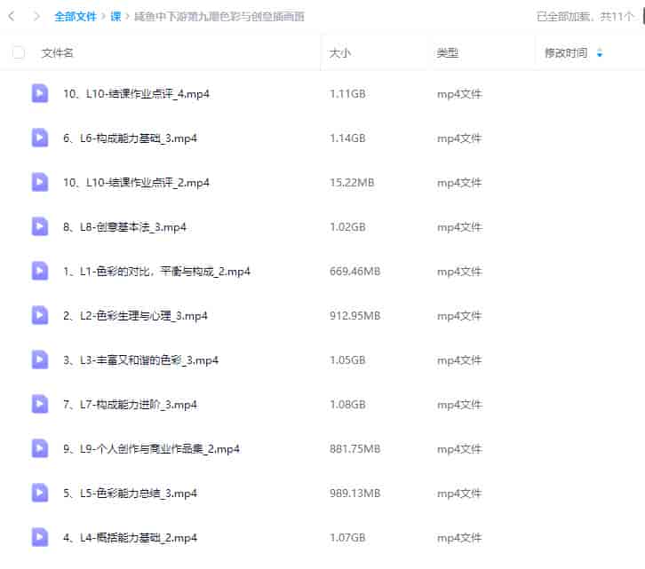 咸鱼中下游第九期色彩与创意插画班【画质高清只有视频】