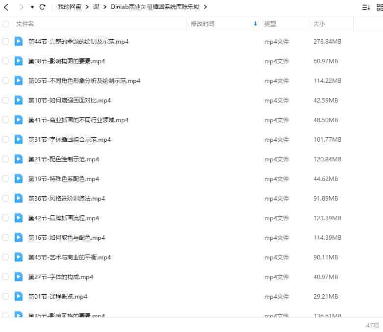 Dinlab商业矢量插画系统课陈乐哎2022年【画质高清只有视频】