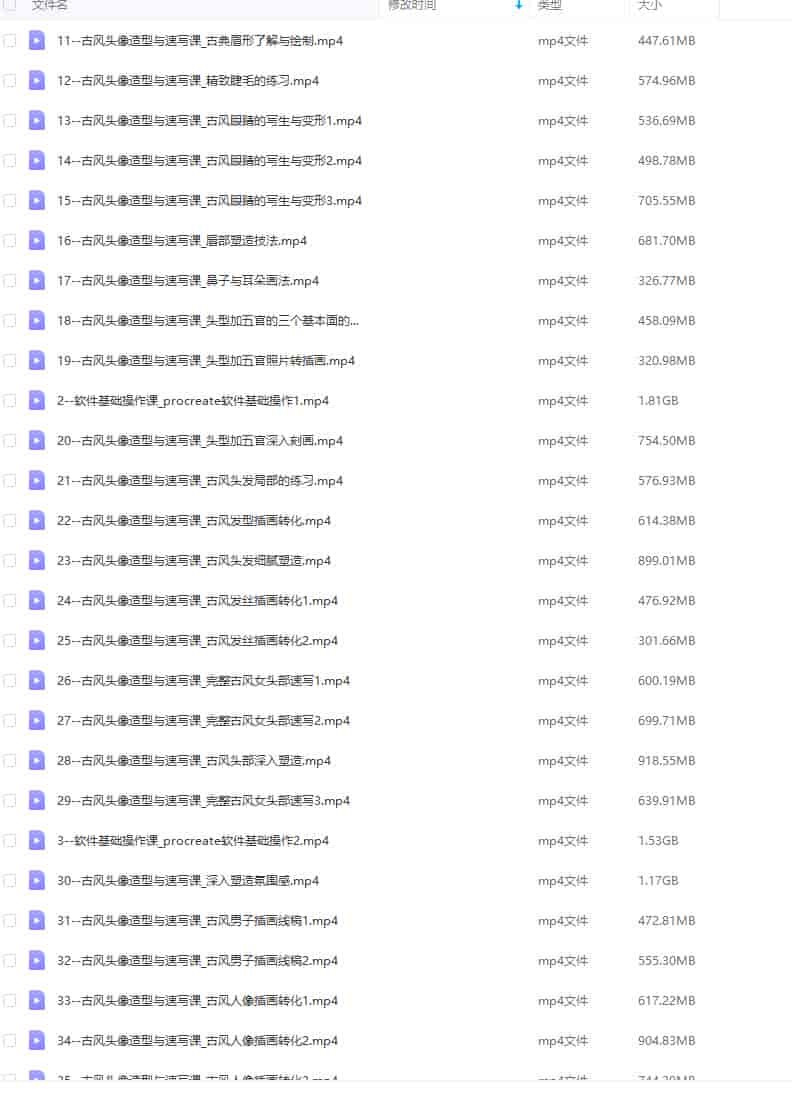 白鹿儿古风人物插画速写设计2022【画质还行只有视频】