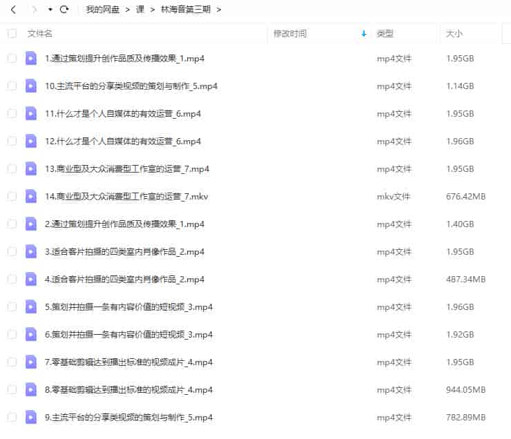 林海音人像摄影第3季【画质高清只有视频】