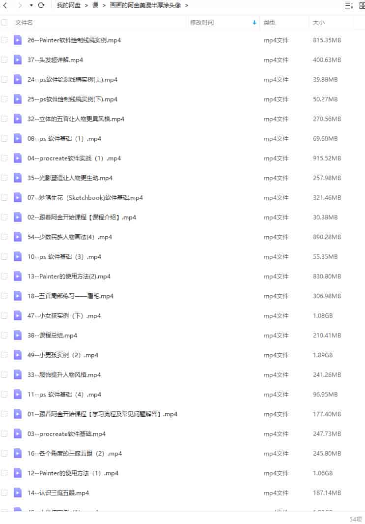 画画的阿金Procreate2022美漫半厚涂头像课【画质高清只有视频】