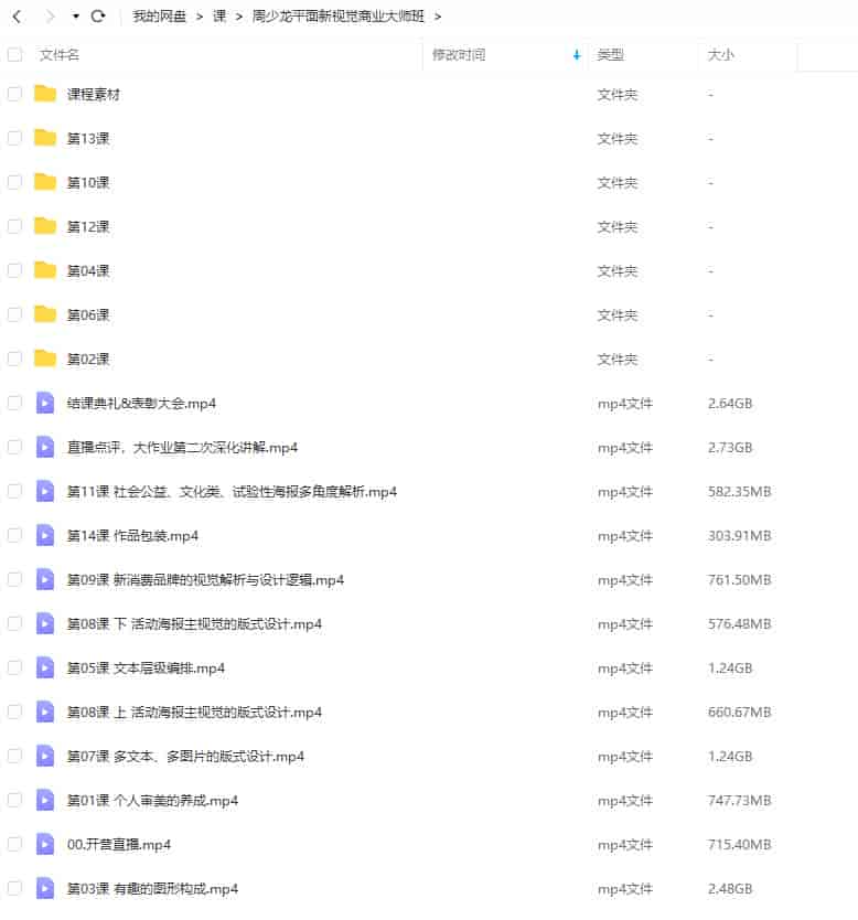 周少龙平面新视觉商业视觉大师班2022年4月【画质不错有部分素材】