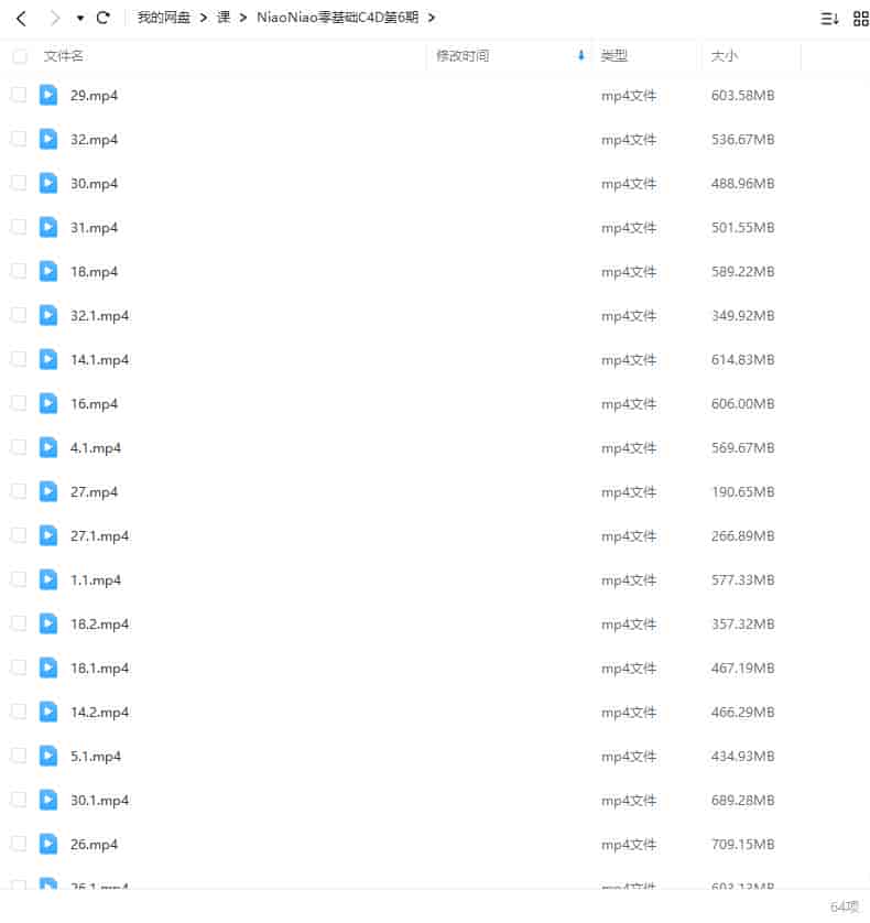 NiaoNiao零基础C4D第6期建模渲染课2023年3月结课【画质高清只有视频】