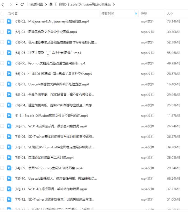 【缺课】Stable Diffusion商业化训练班2023年【画质高清只有视频】