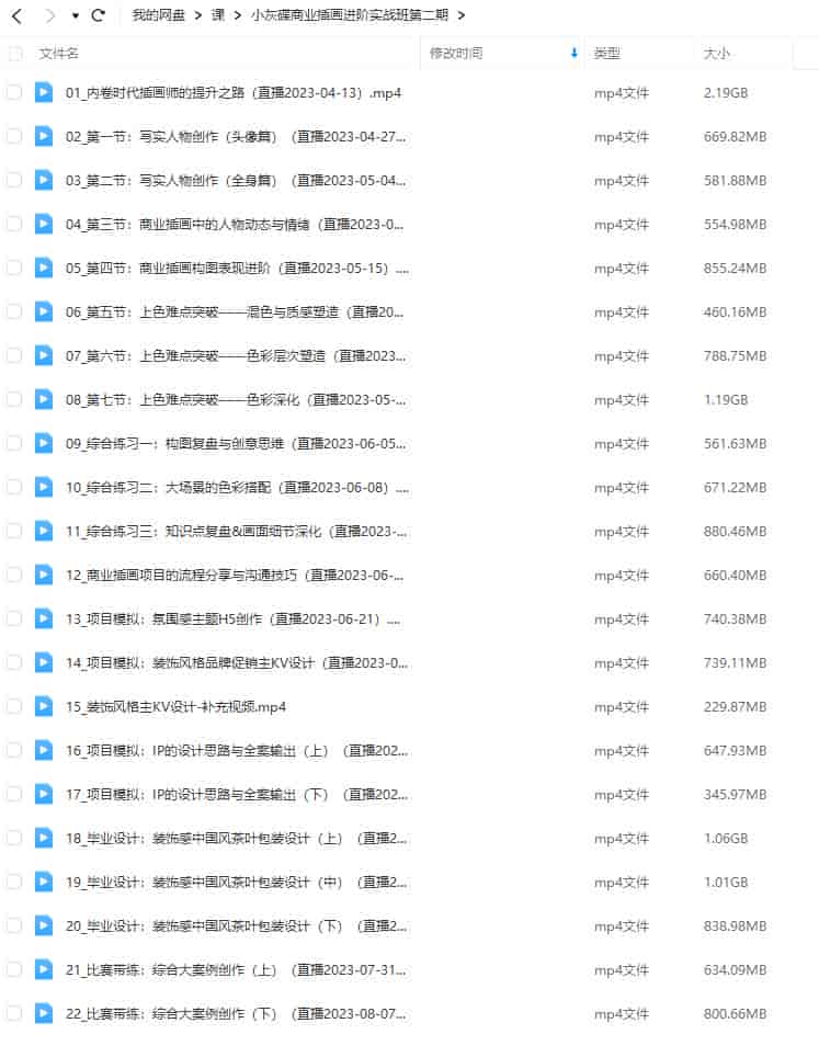 小灰碟商业插画进阶实战班第2期2023年【画质一般只有视频】