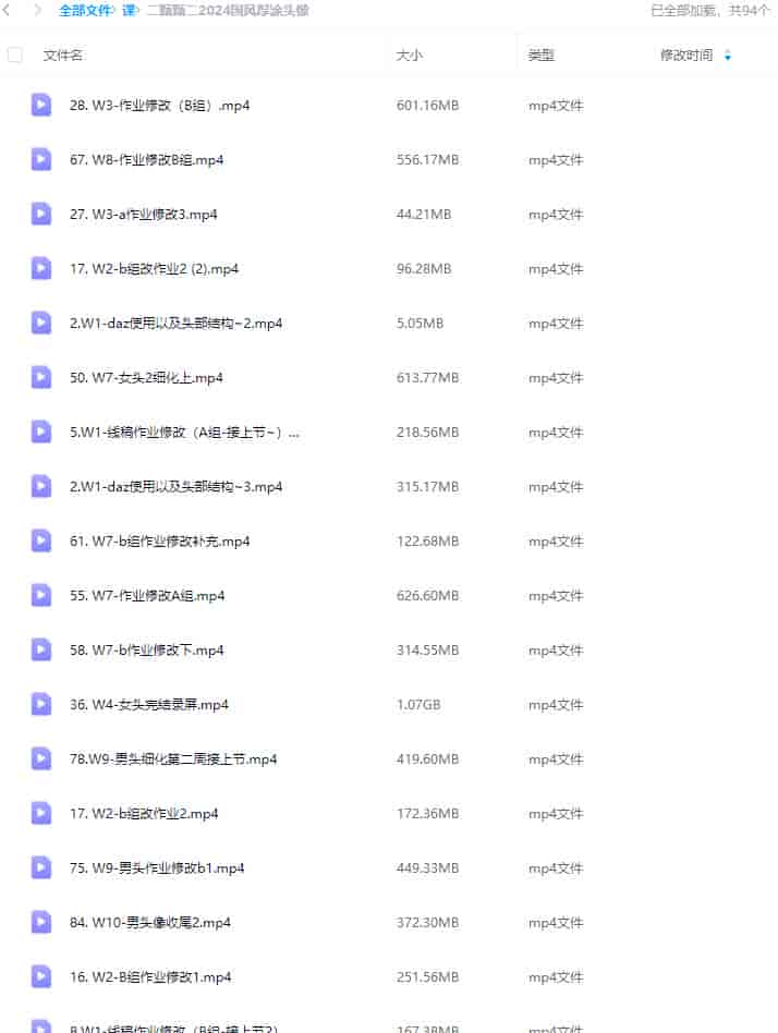 二颗颗二国风厚涂头像课2024【画质还可以只有视频】