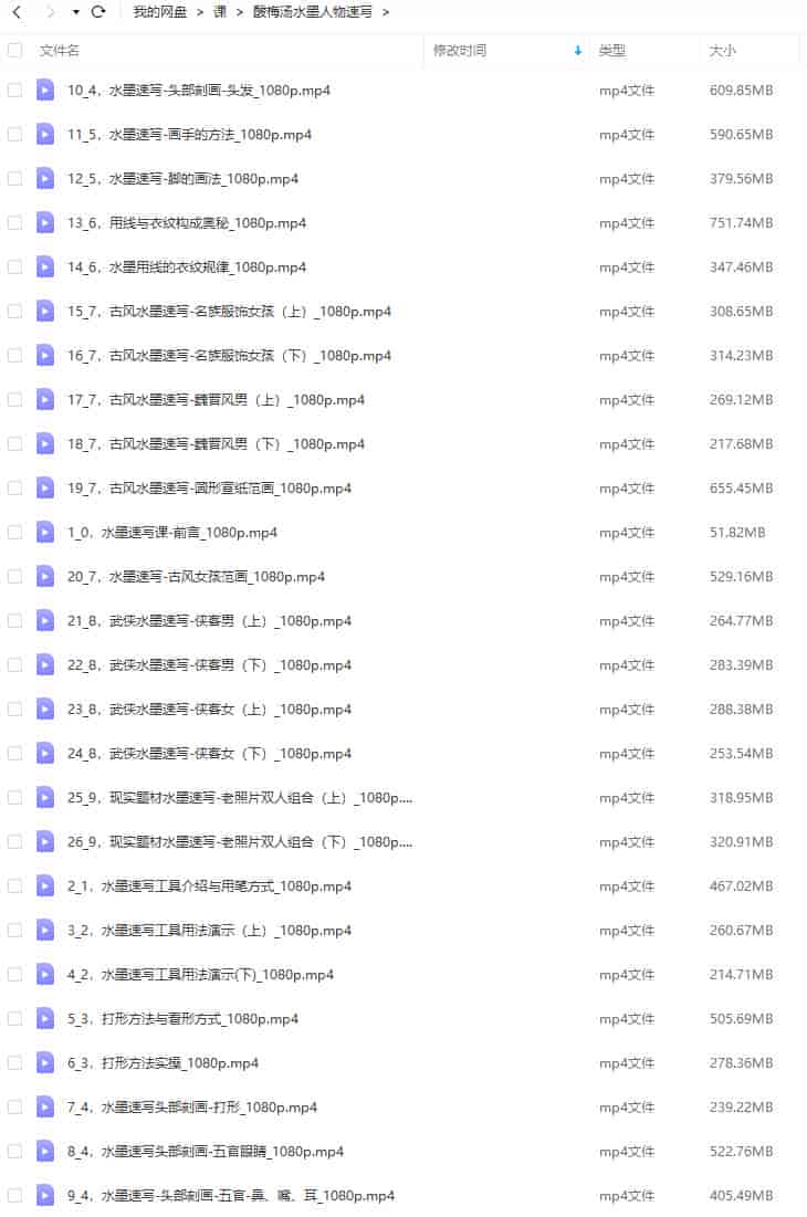 酸梅汤水墨人物速写2022【画质高清只有视频】