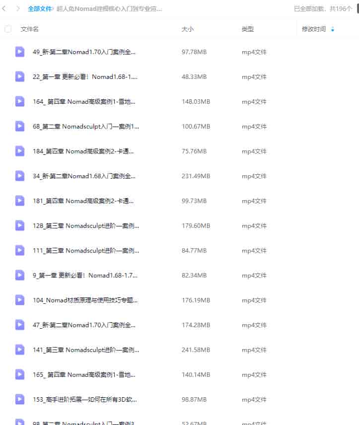 超人兔Nomad建模核心入门到专业渲染提升进阶课2023年【画质还行只有视频】