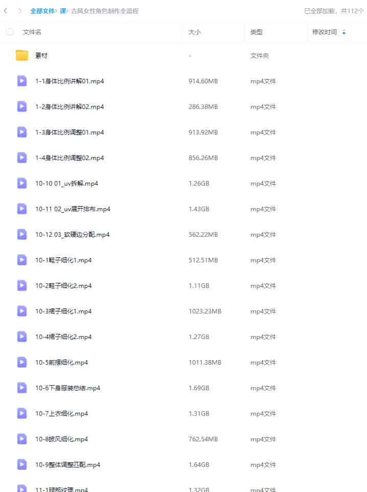 古风女性角色制作全流程【画质高清有素材】