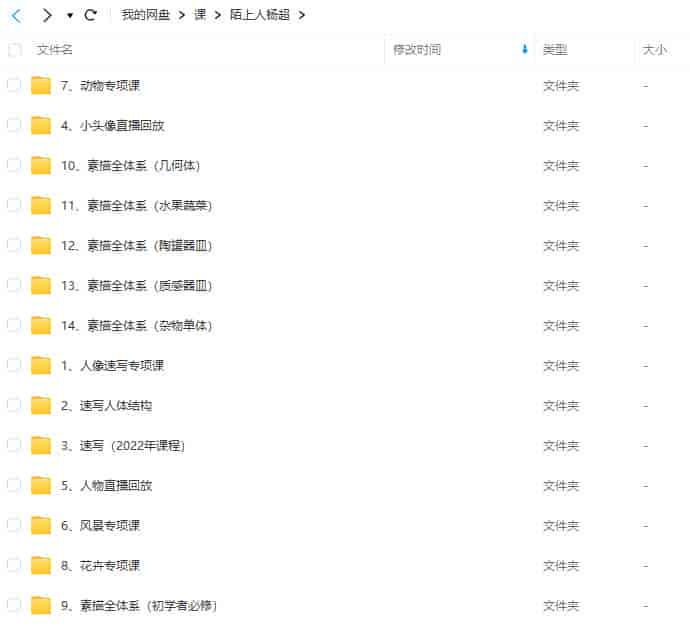 陌上人杨超零基础入门到高阶大神全体系速写+素描【画质不错只有视频】