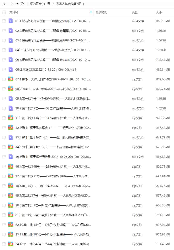 大木画画人体结构第7期2022年12月已结课【画质高清只有视频】
