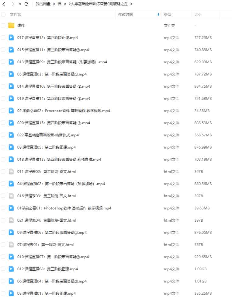 K大零基础绘画训练营第0期2023年【画质高清有部分课件】