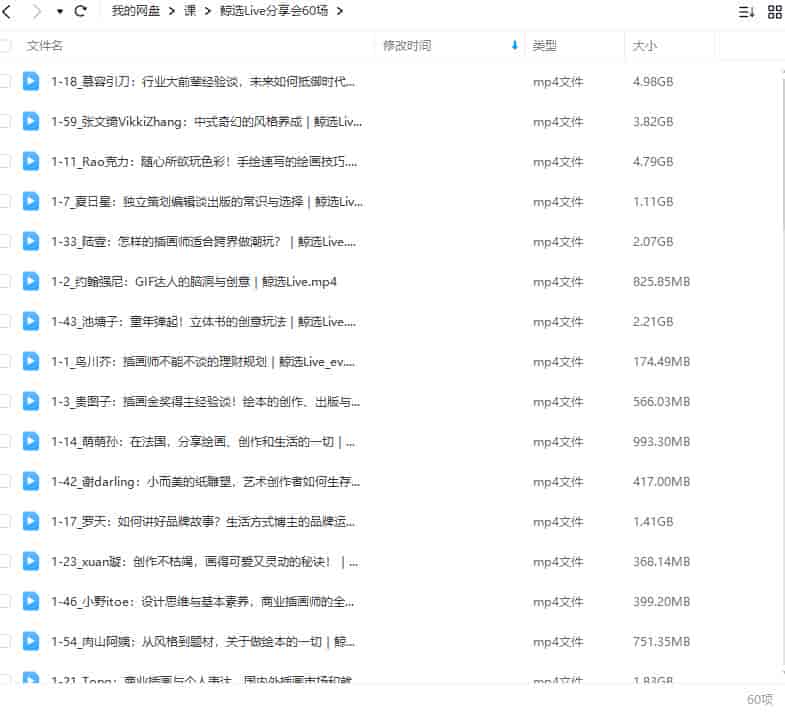 鲸选Live分享会60场【画质不错只有视频】