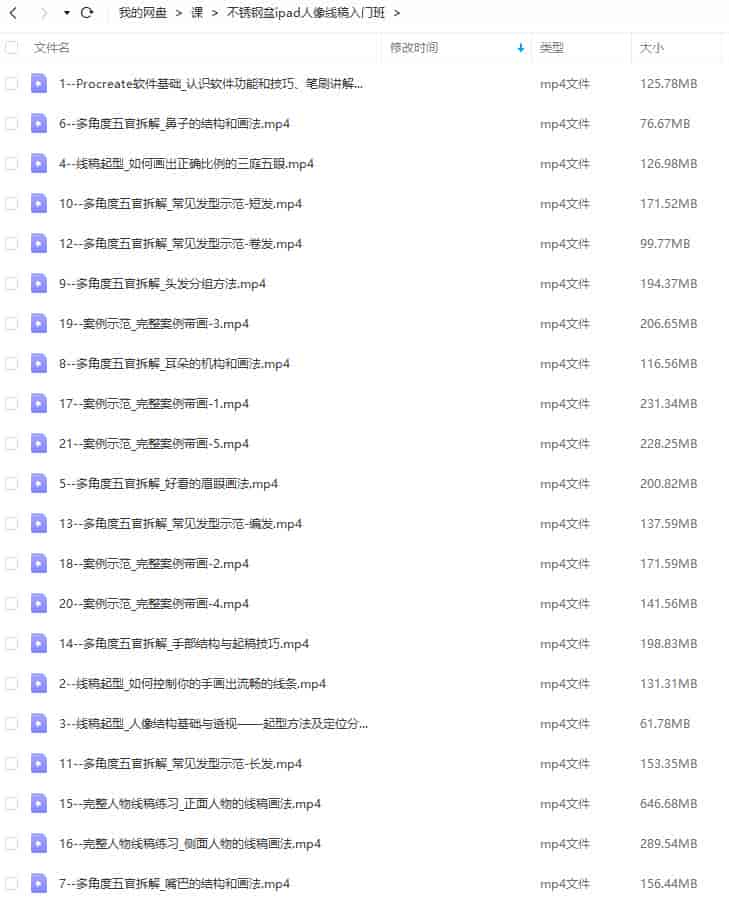 【缺课较多】不锈钢盆ipad人像线稿入门班【画质还行只有视频】