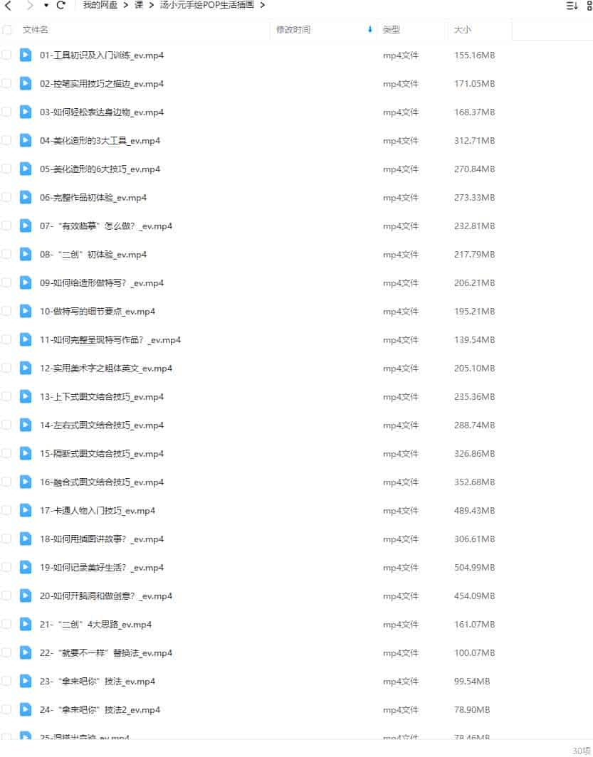 汤小元手绘POP生活插画【画质高清只有视频】