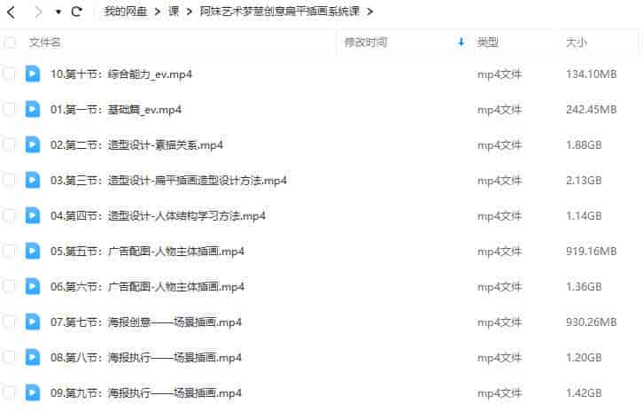 阿妹艺术梦慧老师创意扁平插画系统课2022年【画质高清只有视频】