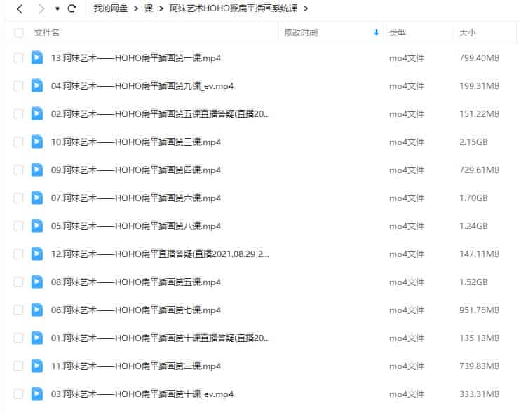 阿妹艺术HOHO猴扁平插画系统课2021【画质还行只有视频】