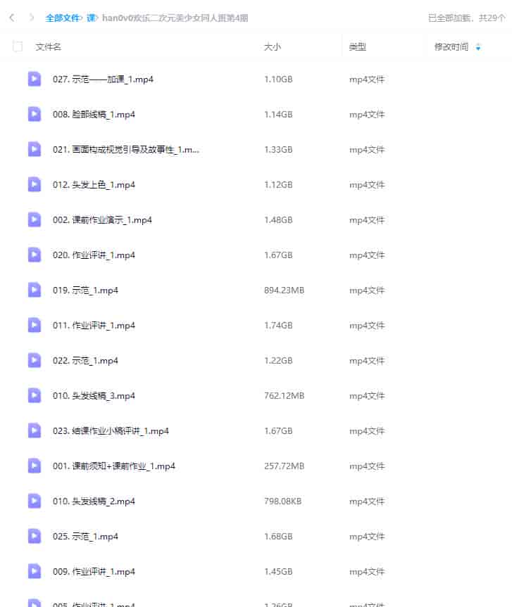han0v0欢乐二次元美少女同人班第4期2023年11月结课【画质高清只有视频】