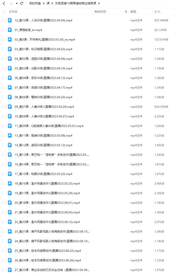 刘昆昆第10期零基础商业插画课2023【画质高清只有视频】