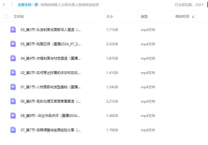 画画的微斯人古风水墨人物插画基础班2024【画质超清只有视频】