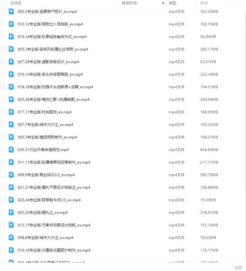 全能剪辑创作人剪映专业版实操系统训练营2023【画质高清有部分素材】