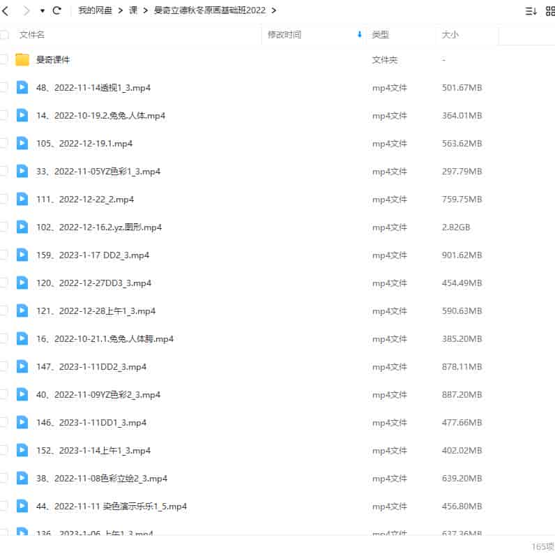 曼奇立德秋冬原画基础班2022