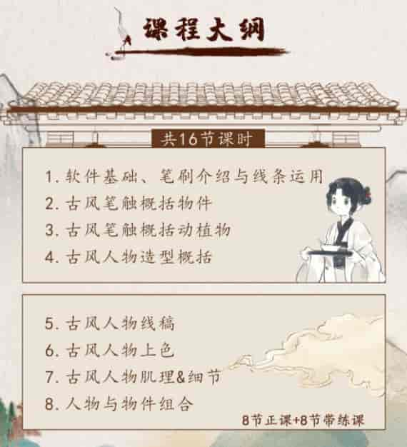 肥大不咕古风水墨人物团练课第1季2022【画质不错只有视频】