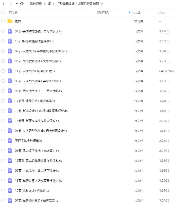 卢帅第十期品牌设计高阶内训班2022【画质不错有素材】