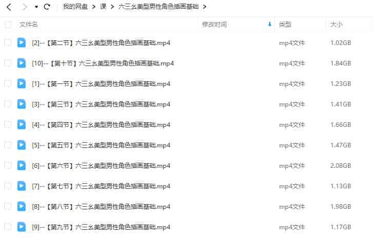 六三幺美型男性角色插画基础2023年【画质高清只有视频】