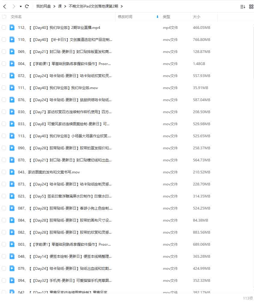 不晚iPad文创落地课第2期2024【画质不错只有视频】