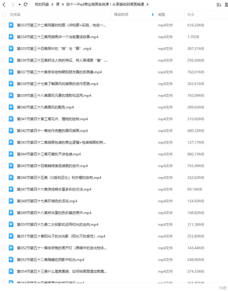 画画魔法段十一iPad商业插画系统课2023年【画质不错只有视频】