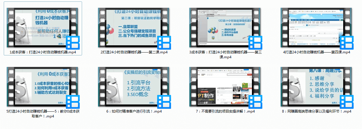 零成本玩转虚拟产品买卖打造24小时赚 钱机器视频教程wl